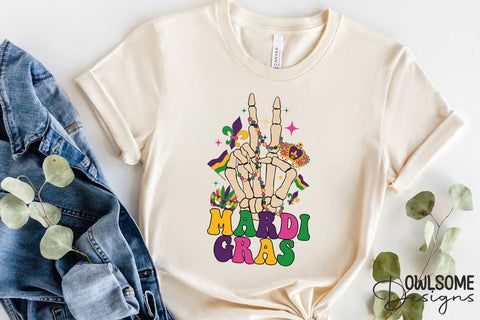Skeleton Hand Mardi Gras Sublimation Sublimation Owlsome.Designs 