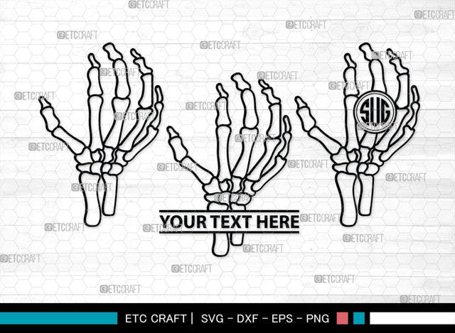 Skeleton Hand Monogram, Skeleton Hand Silhouette, Skeleton Hand SVG, Skeleton Svg, Skeleton Middle Finger Svg, Skeleton Bone Svg, SB00156 SVG ETC Craft 