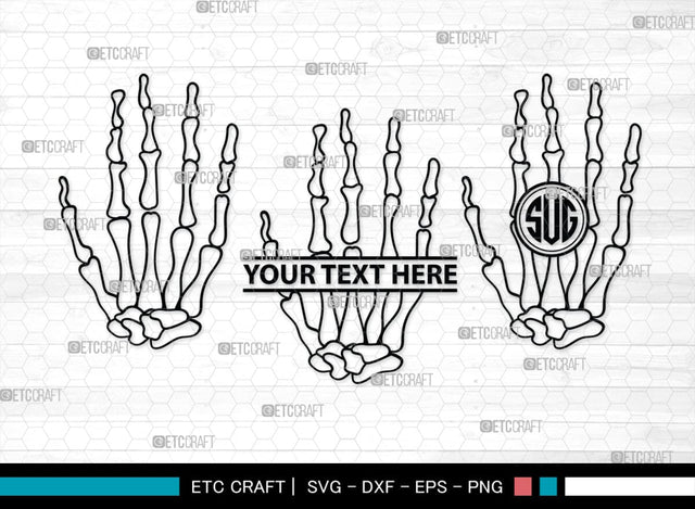 Skeleton Hand Monogram, Skeleton Hand Silhouette, Skeleton Hand SVG, Skeleton Svg, Skeleton Middle Finger Svg, Skeleton Bone Svg, SB00156 SVG ETC Craft 