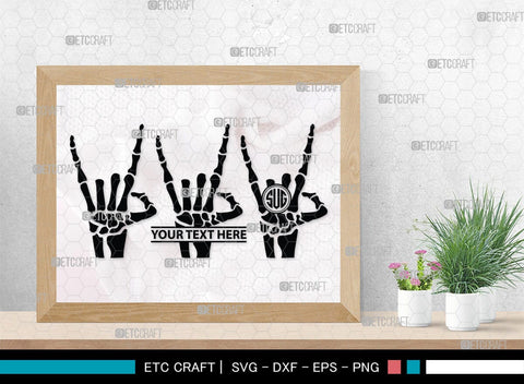 Skeleton Hand Monogram, Skeleton Hand Silhouette, Skeleton Hand SVG, Skeleton Svg, Skeleton Middle Finger Svg, Skeleton Bone Svg, SB00156 SVG ETC Craft 