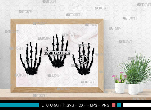 Skeleton Hand Monogram, Skeleton Hand Silhouette, Skeleton Hand SVG, Skeleton Svg, Skeleton Middle Finger Svg, Skeleton Bone Svg, SB00156 SVG ETC Craft 