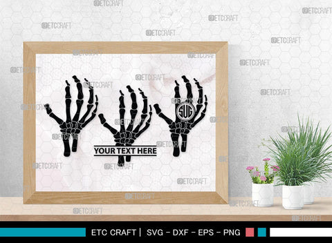 Skeleton Hand Monogram, Skeleton Hand Silhouette, Skeleton Hand SVG, Skeleton Svg, Skeleton Middle Finger Svg, Skeleton Bone Svg, SB00156 SVG ETC Craft 