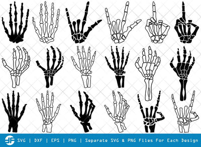 Skeleton Hand SVG Cut Files | Skeleton Rock Hand Silhouette SVG ETC Craft 