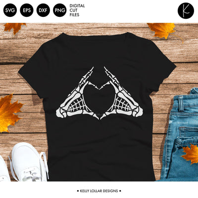 Skeleton Hands Heart SVG Kelly Lollar Designs 