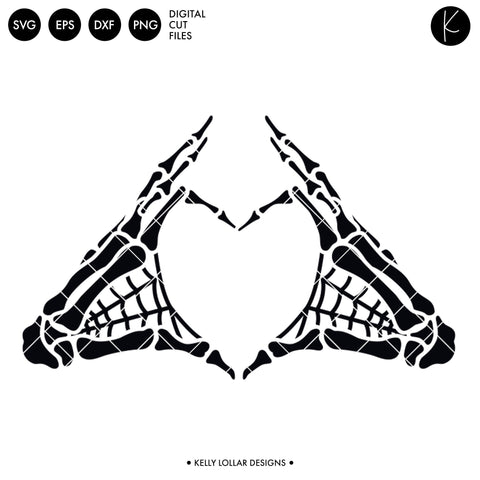 Skeleton Hands Heart SVG Kelly Lollar Designs 