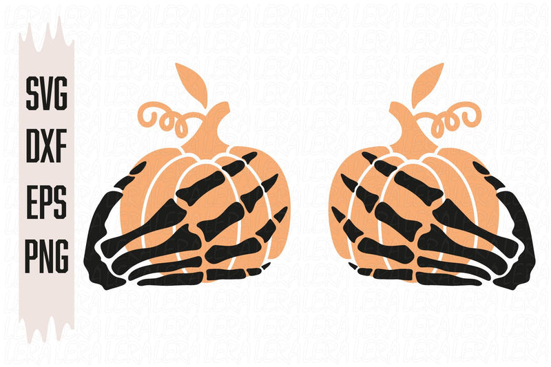 Skeleton Hands Pumpkins Svg SVG Lerastudio 