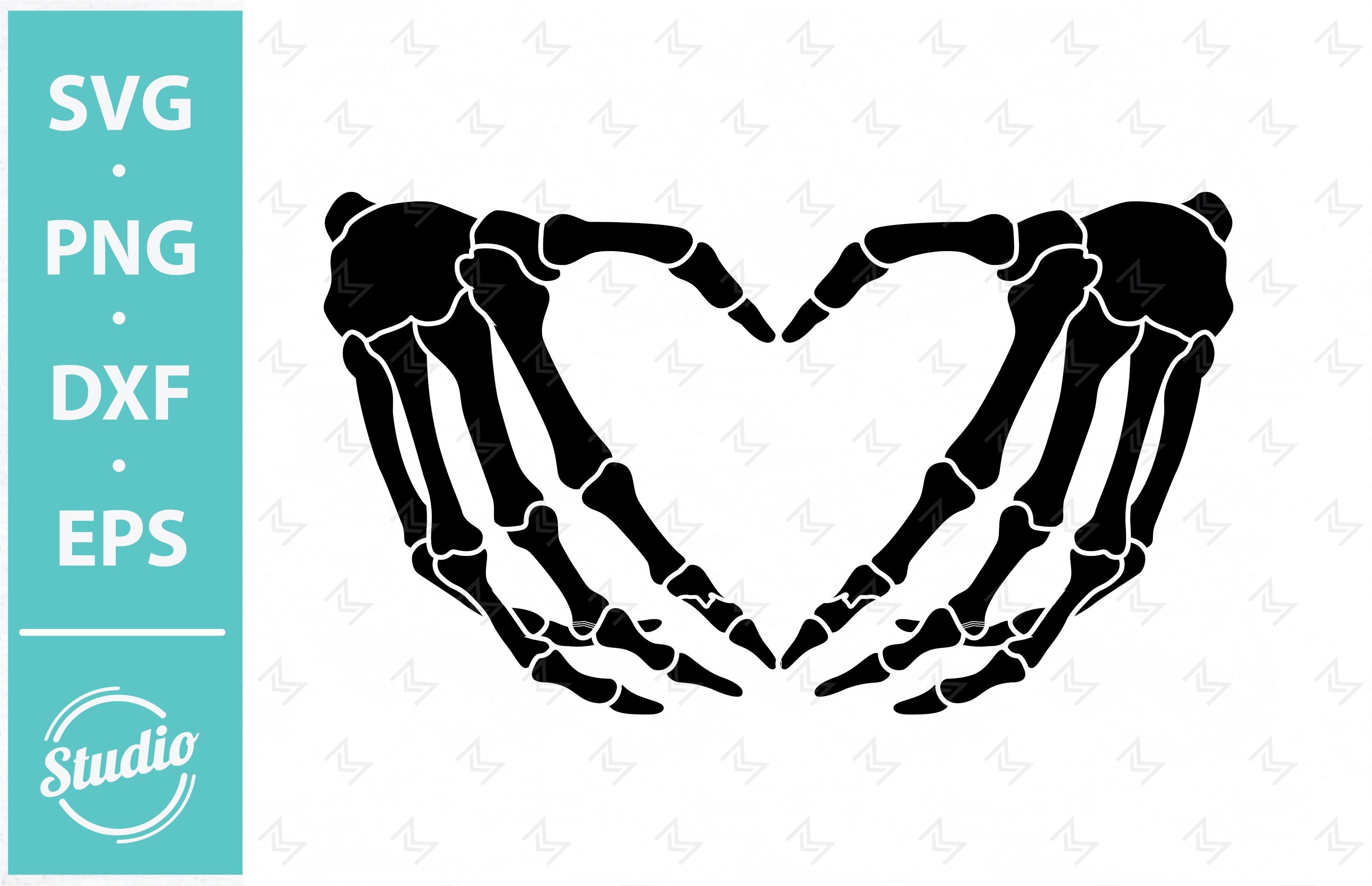 Skeleton Heart Hands Svg, Png, Dxf, Skeleton hand Svg - So Fontsy