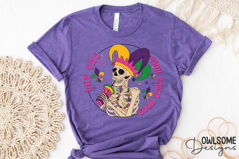 Skeleton Mardi Gras Drink Coffee PNG Sublimation Owlsome.Designs 