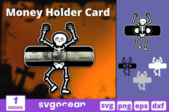 Skeleton Money Holder Card Svg SVG SvgOcean 