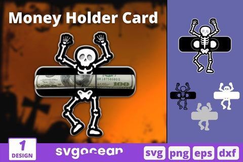 Skeleton Money Holder Card Svg SVG SvgOcean 