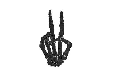 Skeleton Peace fingers sign Machine Embroidery Design , 4 sizes , instant download SVG ArtEMByNatalia 