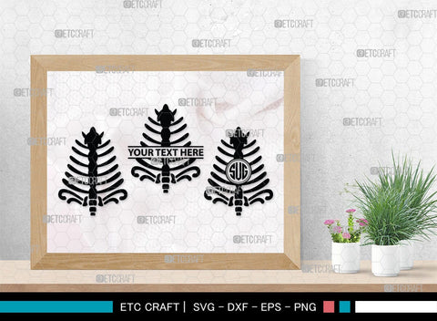 Skeleton Rib Cage Monogram, Skeleton Rib Cage Silhouette, Skeleton Rib Cage SVG, Skeleton Svg, Rib Cage Svg, Xray Svg, Skeleton Rib Cage Bundle, SB00157 SVG ETC Craft 