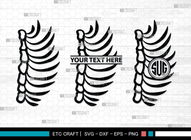 Skeleton Rib Cage Monogram, Skeleton Rib Cage Silhouette, Skeleton Rib Cage SVG, Skeleton Svg, Rib Cage Svg, Xray Svg, Skeleton Rib Cage Bundle, SB00157 SVG ETC Craft 