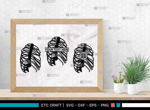 Skeleton Rib Cage Monogram, Skeleton Rib Cage Silhouette, Skeleton Rib Cage SVG, Skeleton Svg, Rib Cage Svg, Xray Svg, Skeleton Rib Cage Bundle, SB00157 SVG ETC Craft 