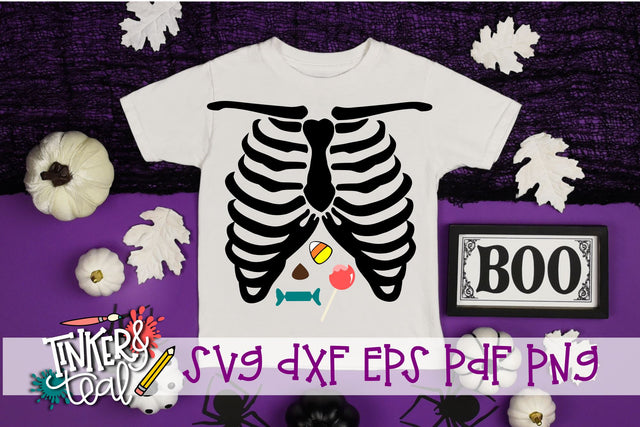 Skeleton Ribs with Halloween Candy SVG SVG Tinker & Teal 
