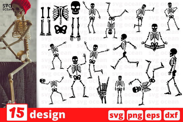 Skeleton silhouette SVG bundle SVG SvgOcean 