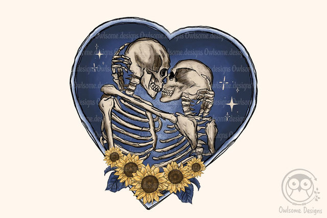 Skeleton Sunflower Love Sublimation Design Sublimation LAM HOANG THUY 