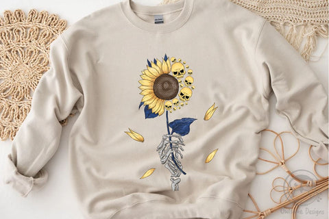 Skeleton Sunflower Sublimation Design Sublimation LAM HOANG THUY 