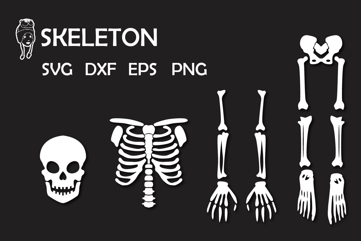 Skeleton svg, dxf, eps, png Cut File - So Fontsy