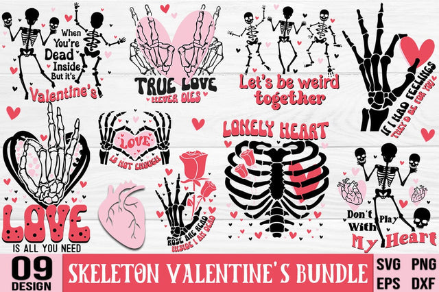 Skeleton Valentine's SVG Bundle SVG FiveStarCrafting 