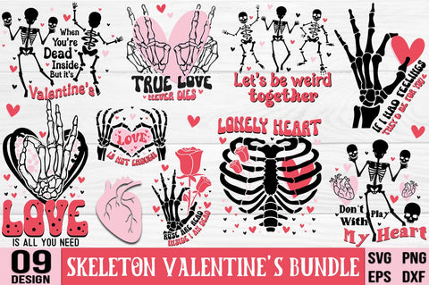 Skeleton Valentine's SVG Bundle SVG FiveStarCrafting 