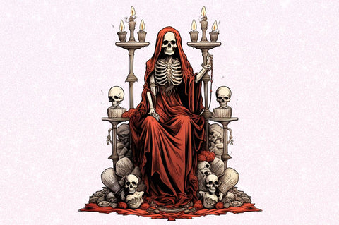Skeleton Witch Tarot Card Clipart Sublimation Regulrcrative 