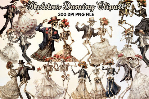 Skeletons Dancing Sublimation Clipart Sublimation Regulrcrative 