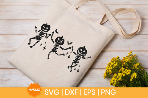 Skeletons with pumpkin heads clipart SVG Maumo Designs 