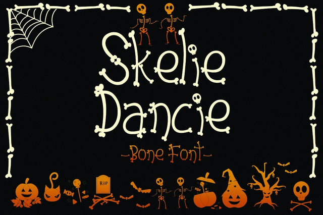 Skelie Dancie - Bone Font Font Dm Letter Studio 