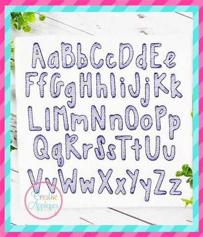 Sketch Embroidery Font Sweet and Sassy Font Creative Appliques 