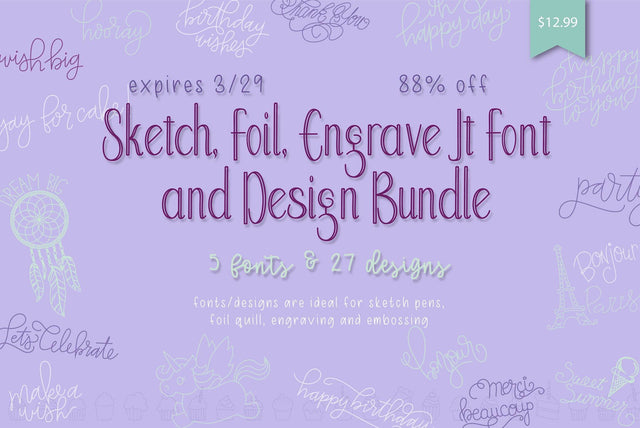 Sketch, Foil, Engrave It Font and Design Bundle Bundle So Fontsy Design Shop 