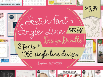 Sketch Font + Single Line Design Bundle Bundle So Fontsy Design Shop 