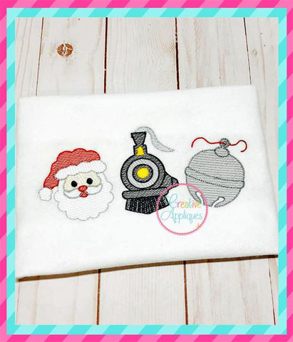 Sketch Santa Train Bell Embroidery Embroidery/Applique Creative Appliques 