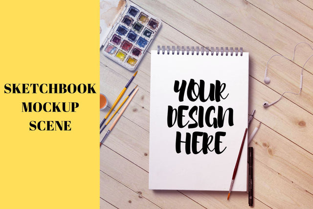 Sketchbook Mockup Scene | 2160x2160 Mock Up Photo MockupSvgVenue 