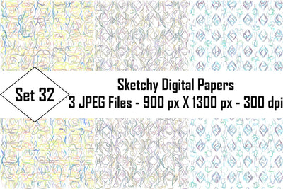 Sketchy Digital Papers Sublimation Ethnic Touch 