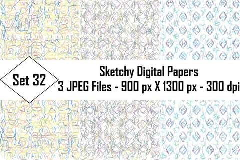 Sketchy Digital Papers Sublimation Ethnic Touch 