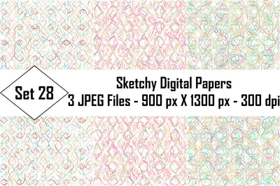 Sketchy Digital Papers Sublimation Ethnic Touch 