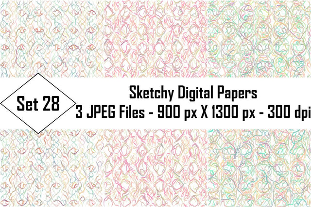 Sketchy Digital Papers Sublimation Ethnic Touch 