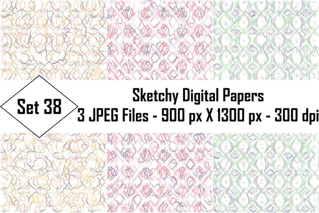 Sketchy Digital Papers Sublimation Ethnic Touch 