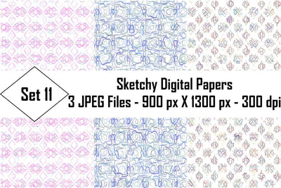 Sketchy Digital Papers Sublimation Ethnic Touch 