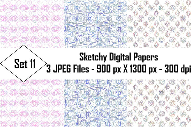 Sketchy Digital Papers Sublimation Ethnic Touch 