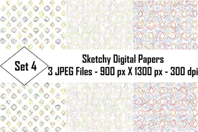 Sketchy Digital Papers Sublimation Ethnic Touch 