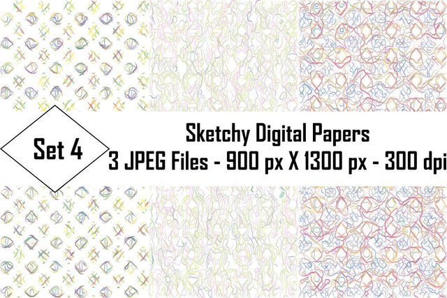 Sketchy Digital Papers Sublimation Ethnic Touch 