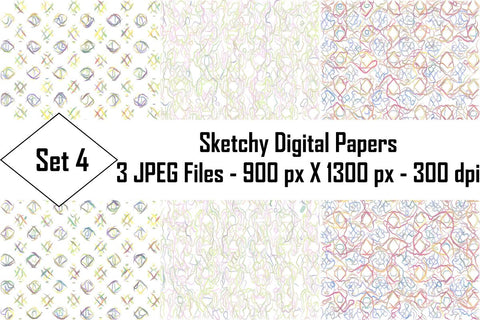 Sketchy Digital Papers Sublimation Ethnic Touch 