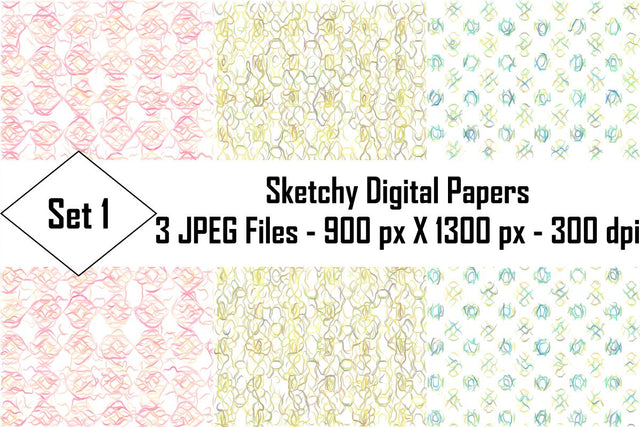 Sketchy Digital Papers Sublimation Ethnic Touch 