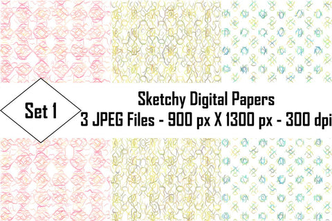 Sketchy Digital Papers Sublimation Ethnic Touch 