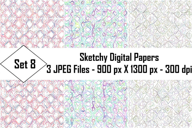 Sketchy Digital Papers Sublimation Ethnic Touch 