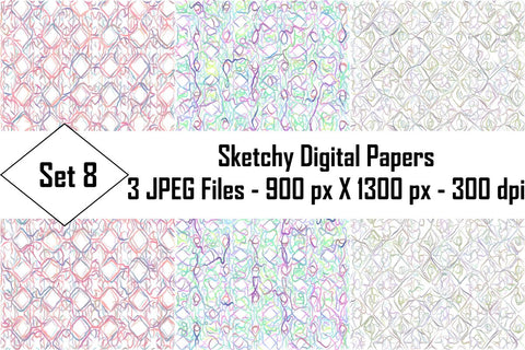 Sketchy Digital Papers Sublimation Ethnic Touch 