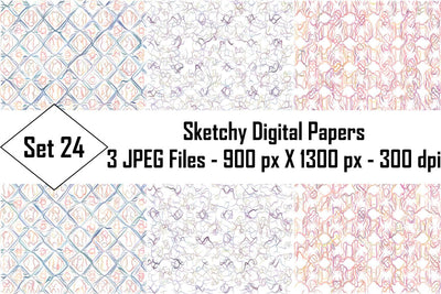 Sketchy Digital Papers Sublimation Ethnic Touch 