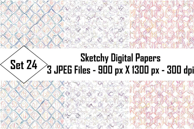 Sketchy Digital Papers Sublimation Ethnic Touch 